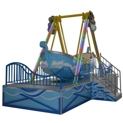 China Blue color good fiberglass quality pirate ship for amusement park family fun for sale