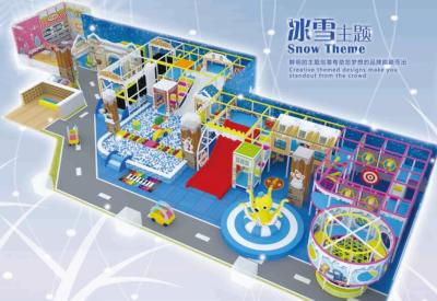 China Indoor soft playground in snowy design  for kids with snow theme for sale