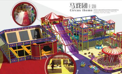 China Indoor soft playground in fantastic colors design and games for kids in circus theme for sale