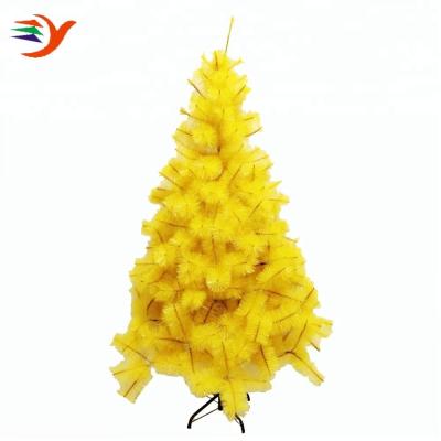 China Christamas Home Decoration 3ft Colorful Pine Needle Outdoor Bright Yellow Christmas Tree for sale