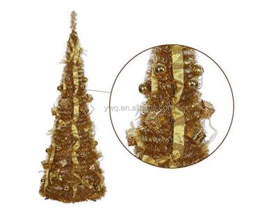 China Indoor And Outdoor Use 5ft Gold Braid Tree , Gold Color Pop Up Tree for sale