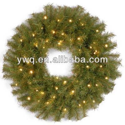 China Indoor and Outdoor Use 12inch Led Lit Garland Artificial Christmas Garland Light Christmas Wreath for sale