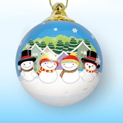 China 2014 New Design Four Printable Santa Claus Painting Eco-friendly Christmas Balls for sale