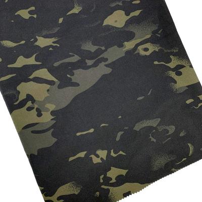 China PU 100%Polyester Waterproof 3 Layers Soft-SHELL Print Camouflage Army Fabric Waterproof Fleece Fabric For Storm Suit/Jacket for sale