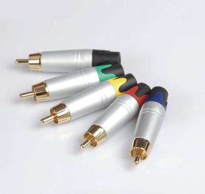 China audio & New Design Rca Male PVC Tail Video Plug Gold Aluminum Connector Audio Cable for sale