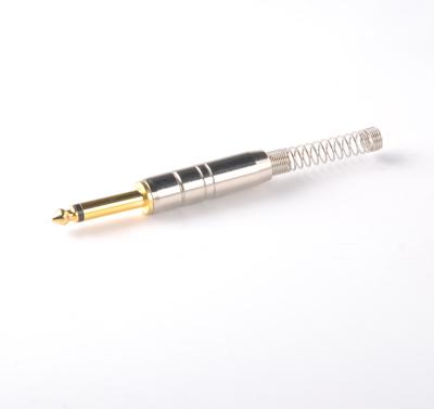 China audio & Video 6.35mm Join Pro-C Gold Mono Connector Guitar Audio Electronic Copper Spring for sale