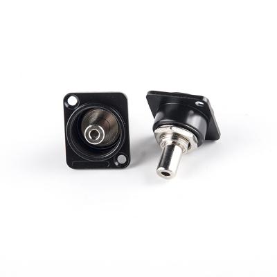 China audio & Video D Type 3.5mm Panel Mount Black Shell Connector for sale