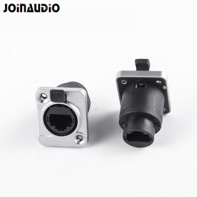 China Optional for Cap Lan Network RJ45 Waterproof Metal Female To Female IP65 Connector Waterproof Connector Plug for sale