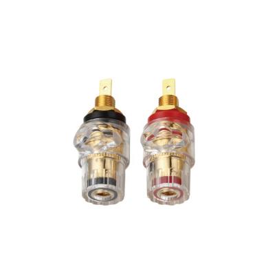 China audio & Visual Wholesale Custom High End Brass Transparent Mini Banana Pin CNC PC Cover Socket For Industrial for sale