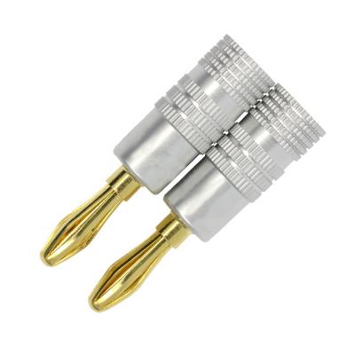 China audio & Video Gold Plated Barrel 32V CNC Brass Banana Plug Speaker Terminals Aluminum Audio Adapter Plug for sale