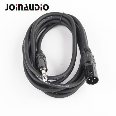 China Famous Brand JoinAudio Connector Black XLR Male To 6.35mm Stereo Microphone Extension Cable for sale