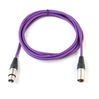 China Microphone 3 Pin XLR Male To Female XLR PVC 6.5mm Speaker Purple Microphone Balanced Audio Cable for sale