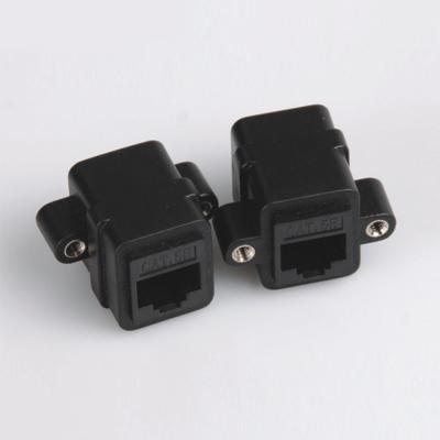 China audio & LAN To WAN Socket RJ45 Female Video Black Internet Hotel Home Adapter for sale