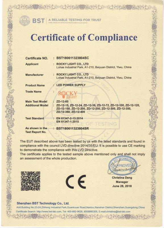 CE - Zhejiang Zhengdao Light Co., Ltd.