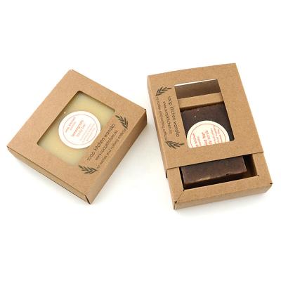 China Recycled Materials Factory Box Custom Folding Kraft Paper Soap Packaging Eco - Friendly Color Boxes for sale