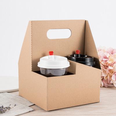 China Recycled Materials Tea Packaging Box Coffee Cup Handbag Juice Drinks Corrugated General Purpose Paper Bags for sale