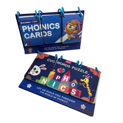 China Educational Kid Toys Custom Design Educational Game Flash Cards With Booklet for sale