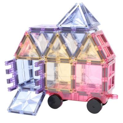 China Building Toy Plastic ABS Pastel Color Star Shape MNTL Magnetic Tile Building Tile Magnet Building Blocks for sale