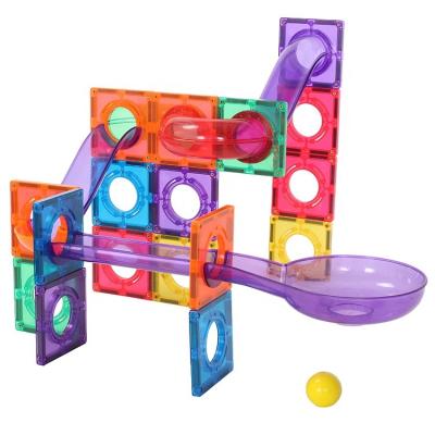 China 50pcs Multi Colors Plastic Mntl Magnetic Pipe Marble Building Toy ABS Marble Run Set for sale