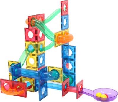 China Building Toy G8112 60pcs ABS Plastic Multi Colors MNTL Tile Building Block Toy Magnetic Marble Run Marble Race for sale