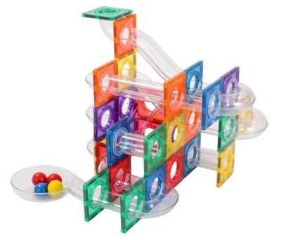 China Building Toy ABS plastic transparent magnetic mntl 50pcs tile building block run race track Educational Toy ABS for sale