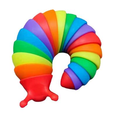 China Relieve Stress 2022 Rainbow 3D Fidget Slug Toy Stress Relief Sensory Fidget Toys For Autistic Friendly Fidget Slug Toy for sale