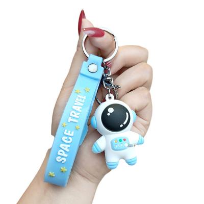 China Lovely and Fashionable Best Selling Popular 3D Doll Cartoon Rubber Key Cute Astronaut Chains Car Keychain Pendant for sale