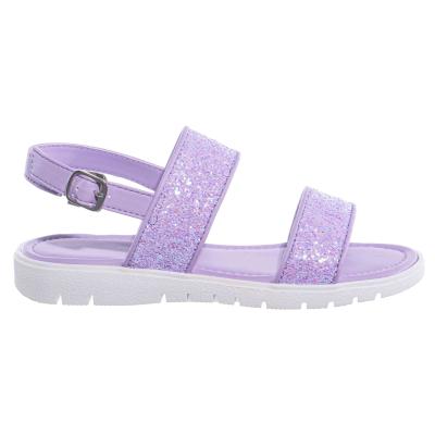 China Manufacturer Wholesale Hook and Loop Anti-Slip Girls Glitter Sandals for sale