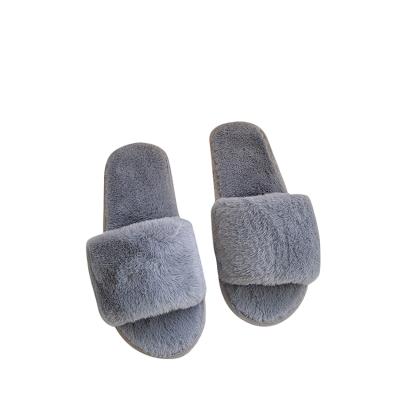 China Hot Selling Bedroom Trend Fashion Faux Fur Flat Fluffy Women Home Soft Slippers for sale