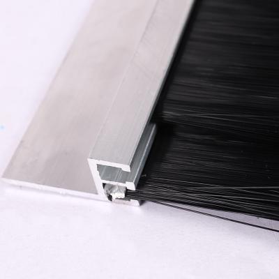 China Customized Double Row Aluminum Alloy Brush Dust Prevention Brush Strip Seal Brush for sale