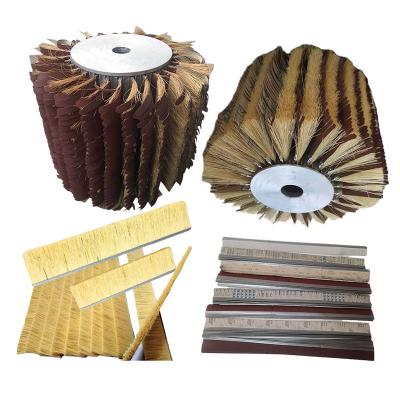 China Nylon Dust Removal Brush Roller Polishing Grinding Brush Woodworking Machinery Sisal Sandpaper Brush Roller for sale