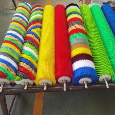 China Industrial Brush Roller Dust Cleaning Fruit Seafood Roller Brush Nylon Brush Wire for sale