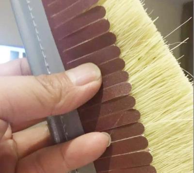 China Custom Sisal Sandpaper Strip Brush Wood Polishing Brush For Industrial for sale