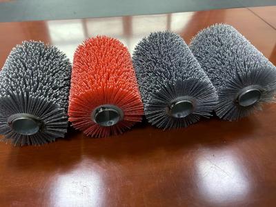 China OEM ODM Nylon Abrasive Wire Roller Brush For Steel Plate Cleaning for sale