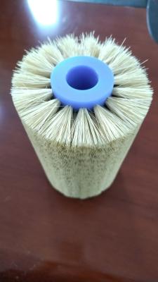 China Industrial Customizable Plastic Tube Sisal Grafted Roller Brush For Wood Polishing And Deburring for sale