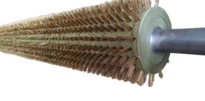 China Industrial Custom Size Copper Wire / Brass Steel Wire Bristles Cylinder Brush Hair Transplanting Roller Brush for sale