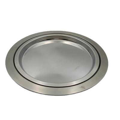 China Sustainable All Purpose Hotel Luxury Silver Round Round Stainless Steel Custom Tray for sale