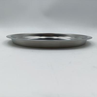 China Sustainable Durable Kithchenware Round Dinner Food Household Serving Material Stainless Steel Food Trays for sale