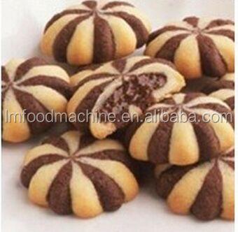 China Bicolor Moon Cake Production Line and Maamouls Biscuit Double Color Biscuit Encrusting Line for sale