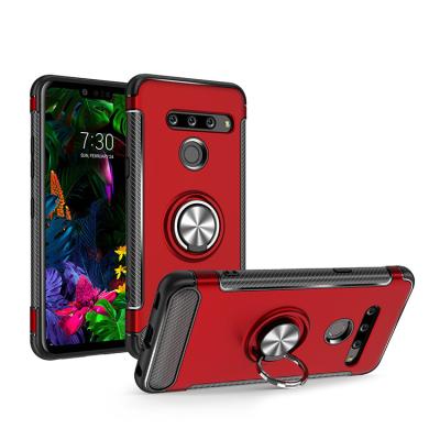 China Full Carbon Fiber Texture Curve 360 ​​Degree Rotation Kickstand Hybrid Phone Case For LG G8/G8 ThinQ /G8s ThinQ/Arist 2 - X210 for sale