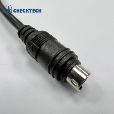 China Waterproof IP65 Mini Din 6 Pin M/F Waterproof Cable Assembly For Camera Systems for sale