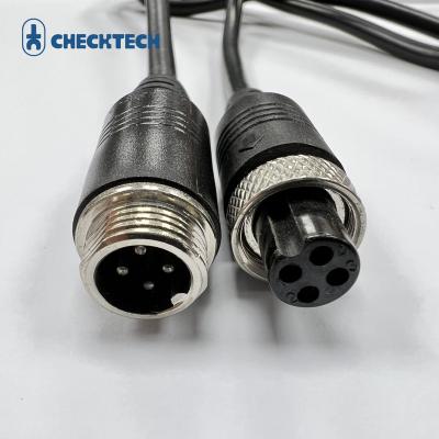 China Waterproof Screw Lock Computer 125V GX12 Screw Lock M F Cable Assembly for sale