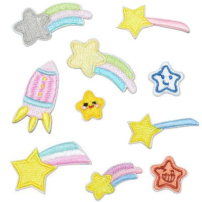 China 3D customized five-pointed star cloth stickers embroidery stickers cartoon self-adhesive clothing accessories for sale