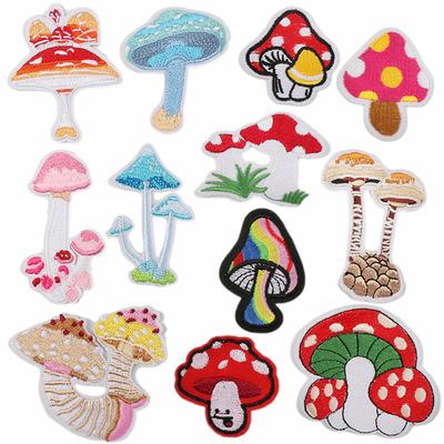 China 3D Embroidery Mushroom E-commerce DIY Supply Patch Jewelry Accessories Clothing Accessories Embroidery Cloth Sticker for sale