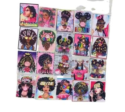 China Wholesale Cheap Luxury 3D Digital Printing Rhinestone Girls Craft DIY Beaded Craft Clothing Patch for sale