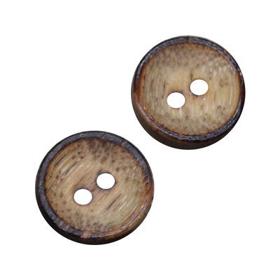 China Washable Natural Round Style Shirt Button Garment Decoration 4 Holes Natural Wooden Button Brown for sale