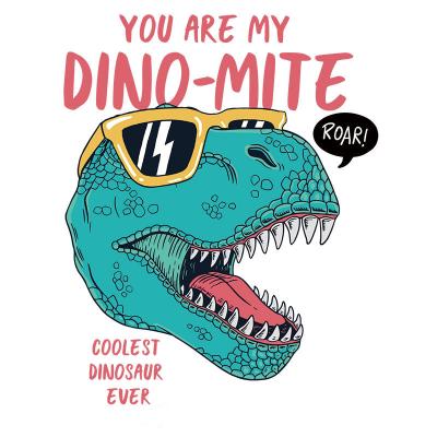 China The washable clothing hot copy printing clothes heat transfer logo cartoon dinosaur hot T-shirt heat transfer for sale