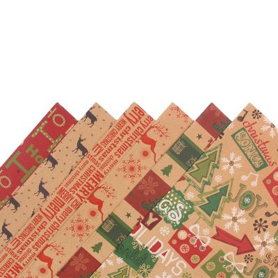 China Popular Recycled Materials Amazon Hotsale Use Golden Logo Fabric Wrapping Paper Christmas Gift Wrapping for sale