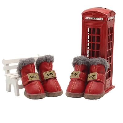 China Sustainable Fashion Luxury Pet Shoes Winter Dog Snow Boots For Puppies for sale