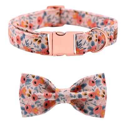 China Viable Colorful Polyelement Pet Collar With Bow Tie Adjustable Nylon Dog Collar for sale